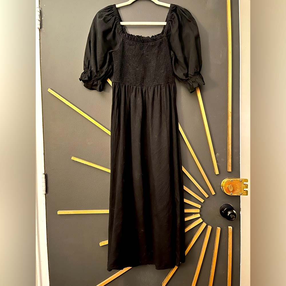 Black Linen Gap Dress S